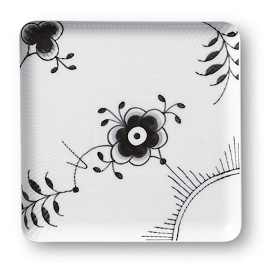 Royal Copenhagen Sort Mega Riflet tallerken sort 20 cm