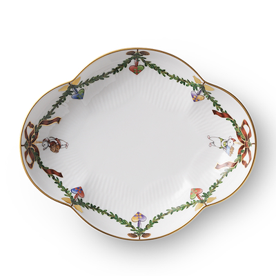 Royal Copenhagen Stjerne Riflet Jul fad L 17,5 cm