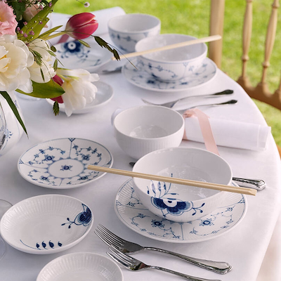 Royal Copenhagen Hvid Riflet skål 24 cl