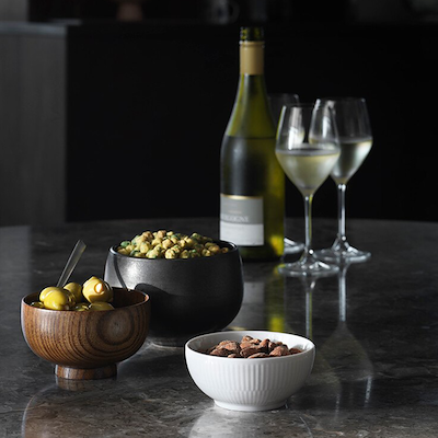 Royal Copenhagen Hvid Riflet skål 24 cl