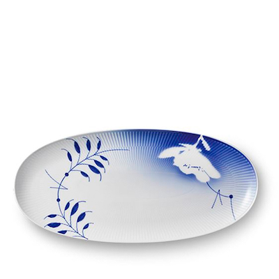 Royal Copenhagen Mega Rose fad blå 38 cm