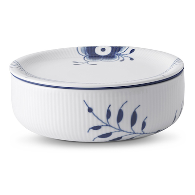 Royal Copenhagen Blå Mega Riflet opbevaringskrukke 1,4 L