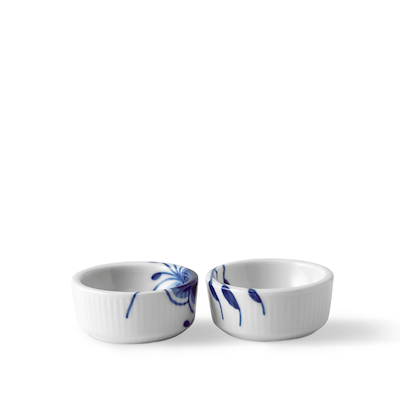 Royal Copenhagen Blå Mega Riflet skåle 3 cl 2 stk.