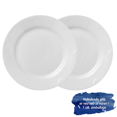 Royal Copenhagen Hvid Elements middagstallerken hvid Ø28 cm 2 stk.