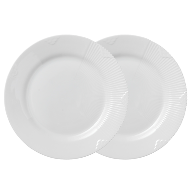 Royal Copenhagen Hvid Elements frokosttallerken hvid Ø22 cm 2 stk.