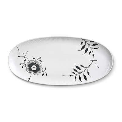 Royal Copenhagen sort Mega Riflet fad 37 cm