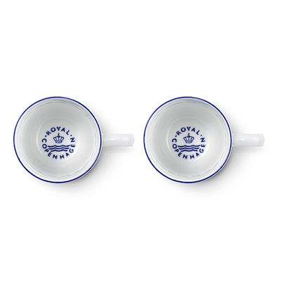 Royal Copenhagen Blue Line krus hvid/blå 28 cl 2 Stk.
