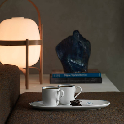 Royal Copenhagen Blue Line krus hvid/blå 28 cl 2 Stk.