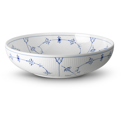 Royal Copenhagen Musselmalet riflet skål 28 cm