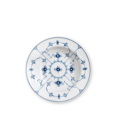 Royal Copenhagen Musselmalet Riflet dyb tallerken Ø 17 cm
