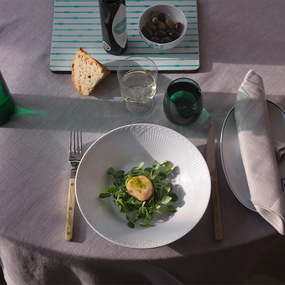 Royal Copenhagen Hvid Halvblonde dyb tallerken 24 cm