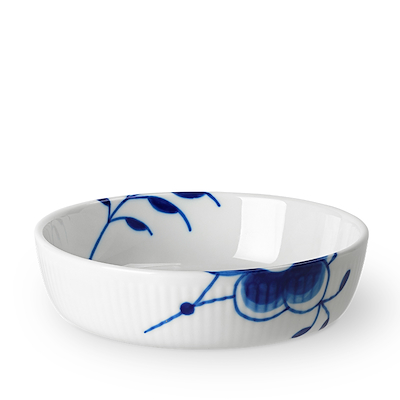 Royal Copenhagen blå Mega Riflet fad blå 12,5 cm