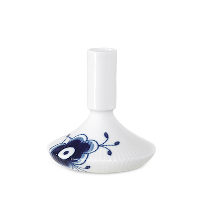 Royal Copenhagen Blå Mega Riflet lysestage H 12 cm