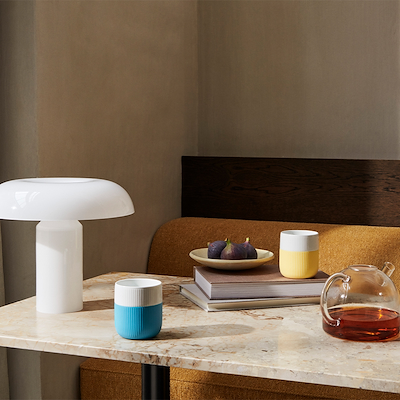 Royal Copenhagen Riflet Contrast krus gul 35 cl