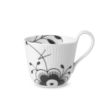 Royal Copenhagen Sort Mega Riflet Højhankskop 25 cl