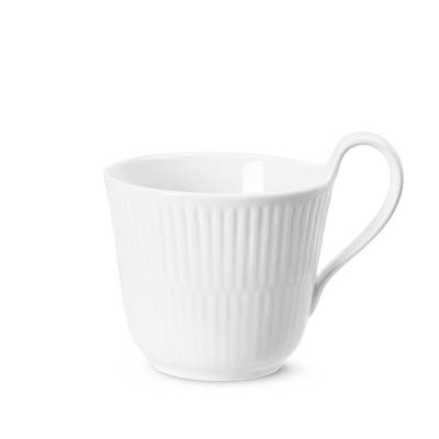 Royal Copenhagen Hvid Riflet Højhankskop 25 cl