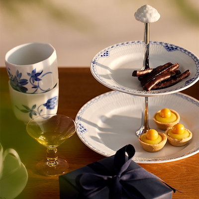 Royal Copenhagen Prinsesse étagere blå 22 cm