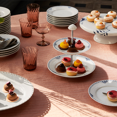 Royal Copenhagen Prinsesse étagere blå 22 cm