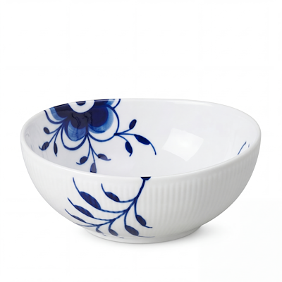 Royal Copenhagen Blå Mega Riflet oval skål 37 cl