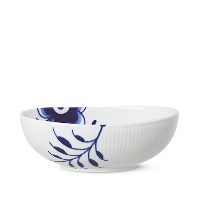 Royal Copenhagen Blå Mega Riflet oval skål 37 cl