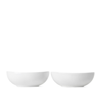Royal Copenhagen Hvid Riflet Oval Skål 2 stk. 37 cl