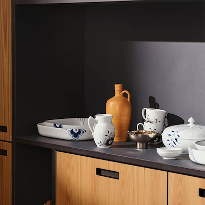 Royal Copenhagen Sort Mega Riflet Krus 2 stk. 28 cl