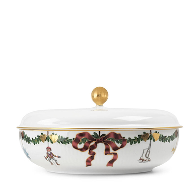 Royal Copenhagen Stjerne Riflet Jul skål med låg 21 cm