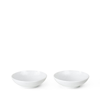 Royal Copenhagen Hvid Riflet Skål 2 stk. 9 cl