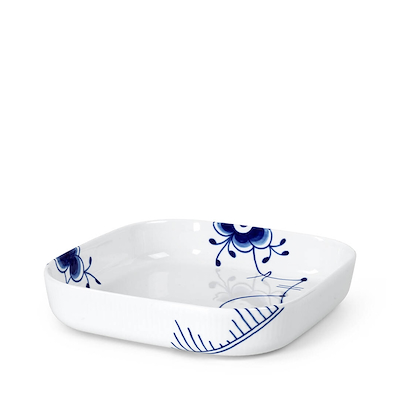 Royal Copenhagen Blå Mega Riflet Firkantet Ovnfast Fad 25 cm