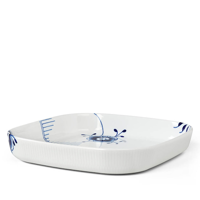 Royal Copenhagen Blå Mega Riflet firkantet ovnfast fad 30 cm