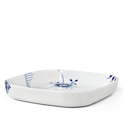 Royal Copenhagen Blå Mega Riflet firkantet ovnfast fad 30 cm