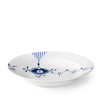 Royal Copenhagen Blå Mega Riflet dyb tallerken med kant 27 cm