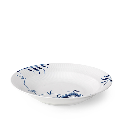 Royal Copenhagen Blå Mega Riflet dyb tallerken med kant 27 cm
