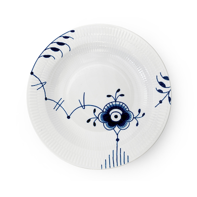 Royal Copenhagen Blå Mega Riflet dyb tallerken med kant 27 cm