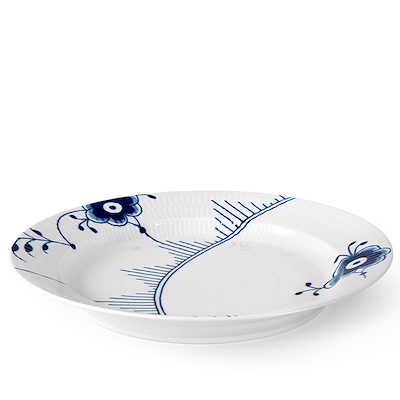 Royal Copenhagen Blå Mega Riflet fad rundt 33 cm