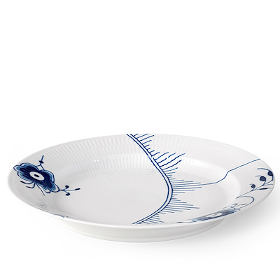 Royal Copenhagen Blå Mega Riflet fad rundt 33 cm