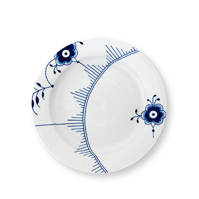 Royal Copenhagen Blå Mega Riflet fad 33 cm