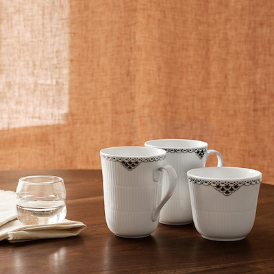 Royal Copenhagen Sort Riflet Blonde krus 2 pak 33 cl