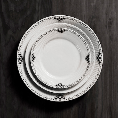 Royal Copenhagen Sort Riflet Blonde tallerken 27 cm