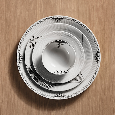 Royal Copenhagen Sort Riflet Blonde tallerken 27 cm