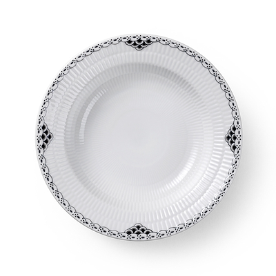 Royal Copenhagen Sort Riflet Blonde dyb tallerken 21 cm