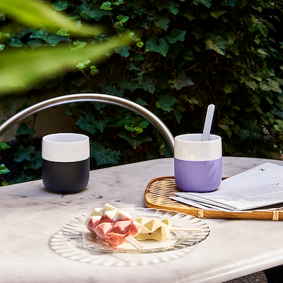 Royal Copenhagen Riflet Contrast krus sort 35 cl