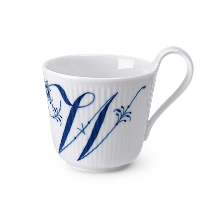 Royal Copenhagen Alfabet W krus blå 33 cl