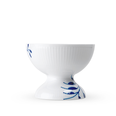 Royal Copenhagen Blå Mega Riflet skål på fod 19 cl