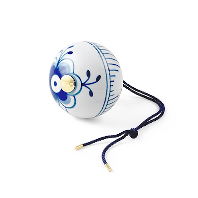 Royal Copenhagen Blå Mega Riflet julekugle 9,5 cm 2 stk.