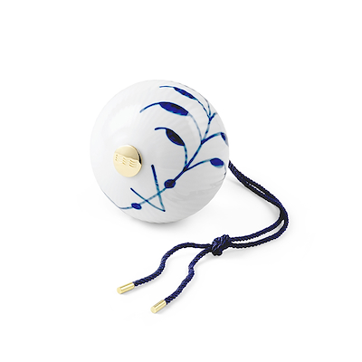 Royal Copenhagen Blå Mega Riflet julekugle 9,5 cm 2 stk.