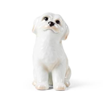 Royal Copenhagen samlerartikler årsfigur 2024 hund figur hvid H 10,8 cm