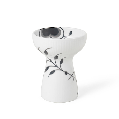 Royal Copenhagen Sort Mega Riflet åben vase 19 cm