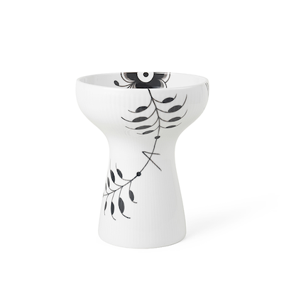 Royal Copenhagen Sort Mega Riflet åben vase H 19 cm