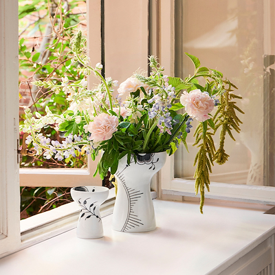 Royal Copenhagen Sort Mega Riflet vase H 11 cm